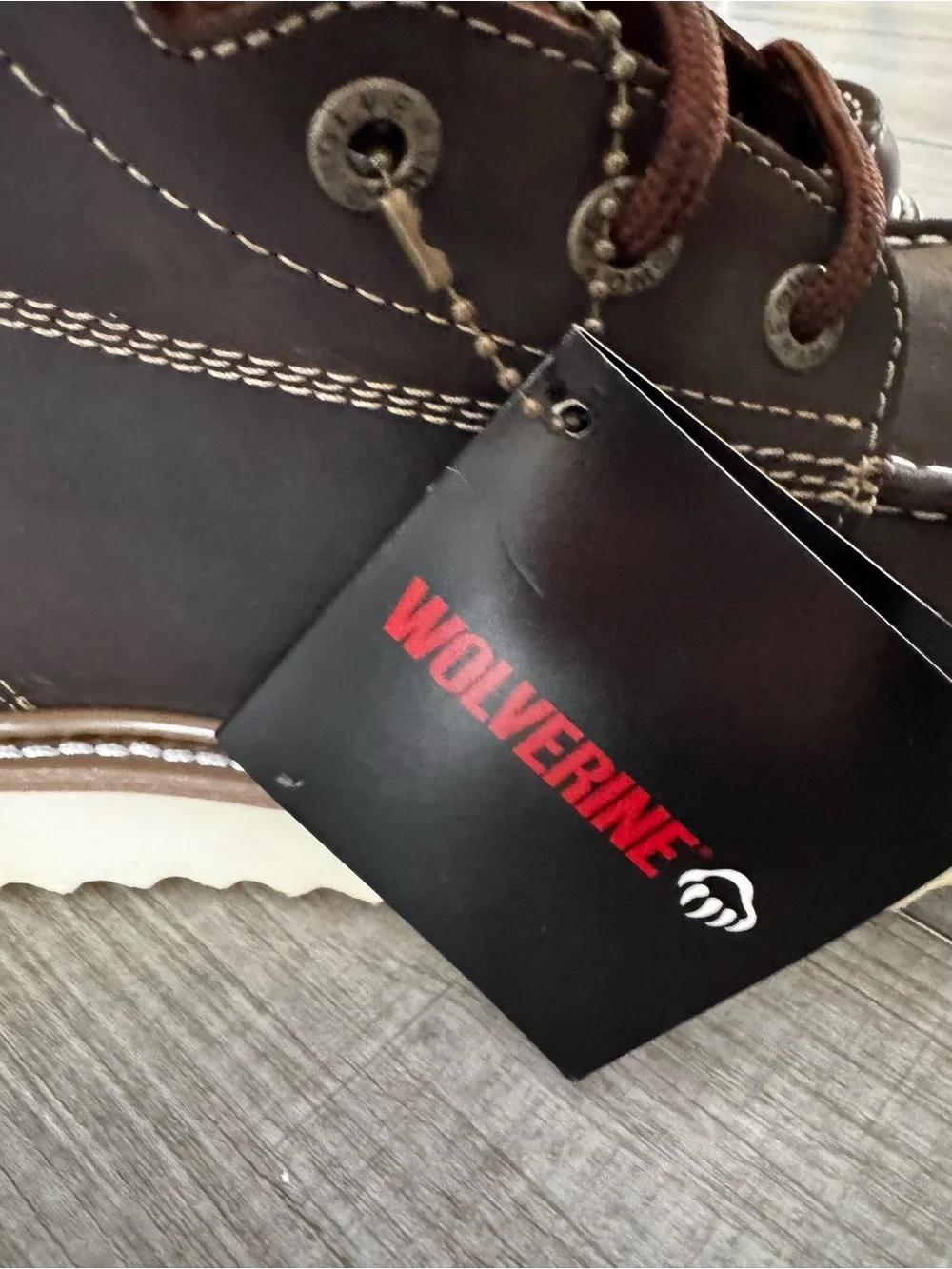 Wolverine Men’s Moc Toe Wedge Work Boots Brown Leather New in Box SIZE 8
